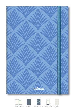 Le Color_ ESNEK KAPAK DEFTER 17X24 ÇİZGİ 80gr 192sy ART DECO