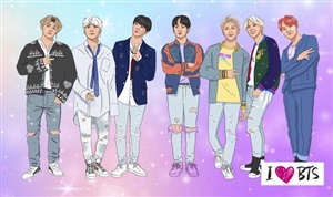 Кардхолдер (215*65мм) I love BTS. оф. 1