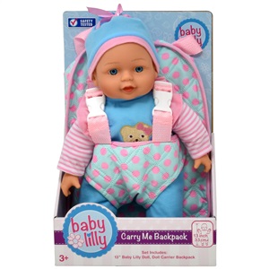 [BOX/W]13 inch hollow doll with backpack bottle