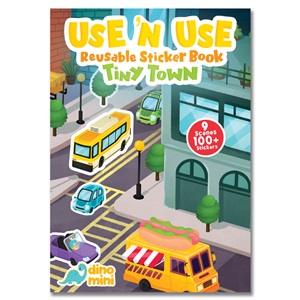 Dinomini Use 'N Use Reusable Sticker Book Tiny Town