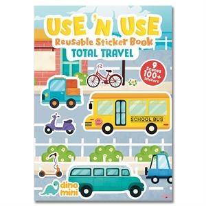 Dinomini Use 'N Use Reusable Sticker Book Total Travel