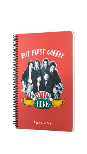 Friends Central Perk But First Coffee Spiralli Defter Kırmızı 80ypr.17x24 DFT-388456