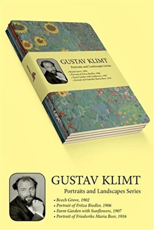 Mabel Yayın Ve Defter / Gustav Klimt 4'Lü Defter Seti 2 - Portraits And Landscapes Series - Çizgisiz 64 Sayfa A5 Ebat