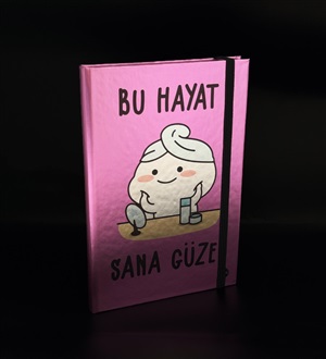 Bam Hediyelik / Bu Hayat Sana Güzel Tasarımlı Metal Kapaklı Lastikli Defter