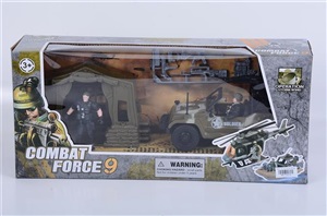 Military play set with slided jeep