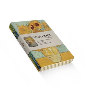 Van Gogh 4'lü Defter Seti 3 - Flowers Series - Çizgisiz 64 Sayfa A5 Ebat