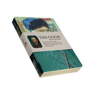Van Gogh 4'lü Defter Seti 4 - Self-Portrait Series I - Çizgisiz 64 Sayfa A5 Ebat