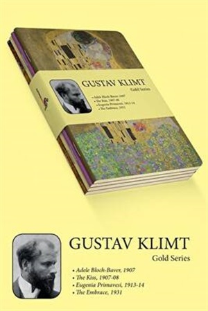 Mabel Yayın Ve Defter / Gustav Klimt 4'Lü Defter Seti 1 - Gold Series - Çizgisiz 64 Sayfa A5 Ebat