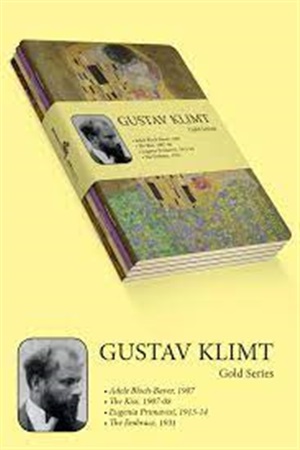 Gustav Klimt 4'lü Defter Seti 1 - Gold Series - Çizgisiz 48 Sayfa A6 Ebat