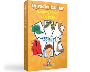 Öyrədici kartlar bədən üzvləri, geyimlər 36 kart