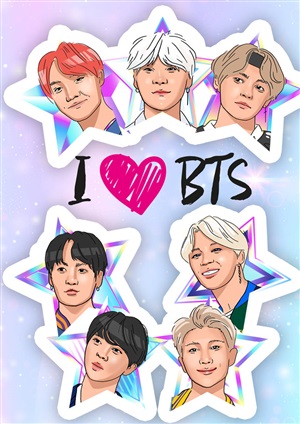 Обложка для паспорта. I love BTS