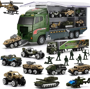 Slided truck with helicopter soldier set