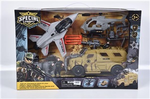 Slided truck with helicopter plane soldier set