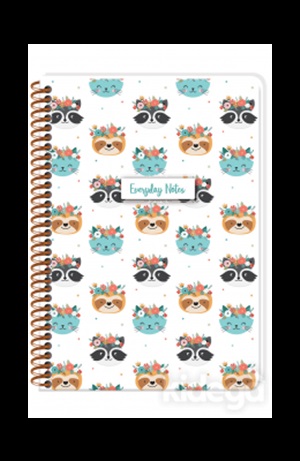 Keskin 14*20 80 Yp. Çiz.Spr.Sert Kap.Everyday Notes Pretty Pets Rakun Kedi