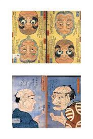 Kuniyoshi Utagawa 4'lü Defter Seti - Faces Series - Çizgisiz 64 Sayfa A5 Ebat