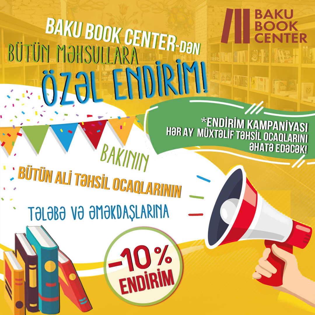 Baku Book Center-dən yeni endirim kampaniyası şəhərimizin bütün ali təhsil ocaqlarını əhatə edəcək